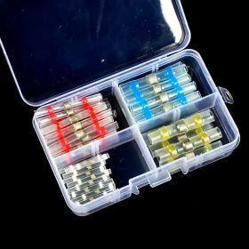 50/140pcs Solder Seal Wire Connectors Kit; Electrical Connectors Heat Shrink Wire Connectors Waterproof Electrical Cable Butt Terminals For Marin (Quantity: 50pcs)